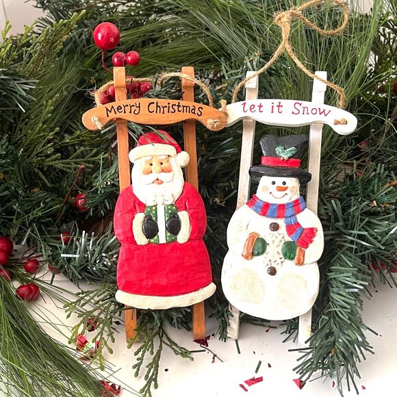 Santa and Frosty Ornaments. (Set of 2 ) - Picture 1 of 2